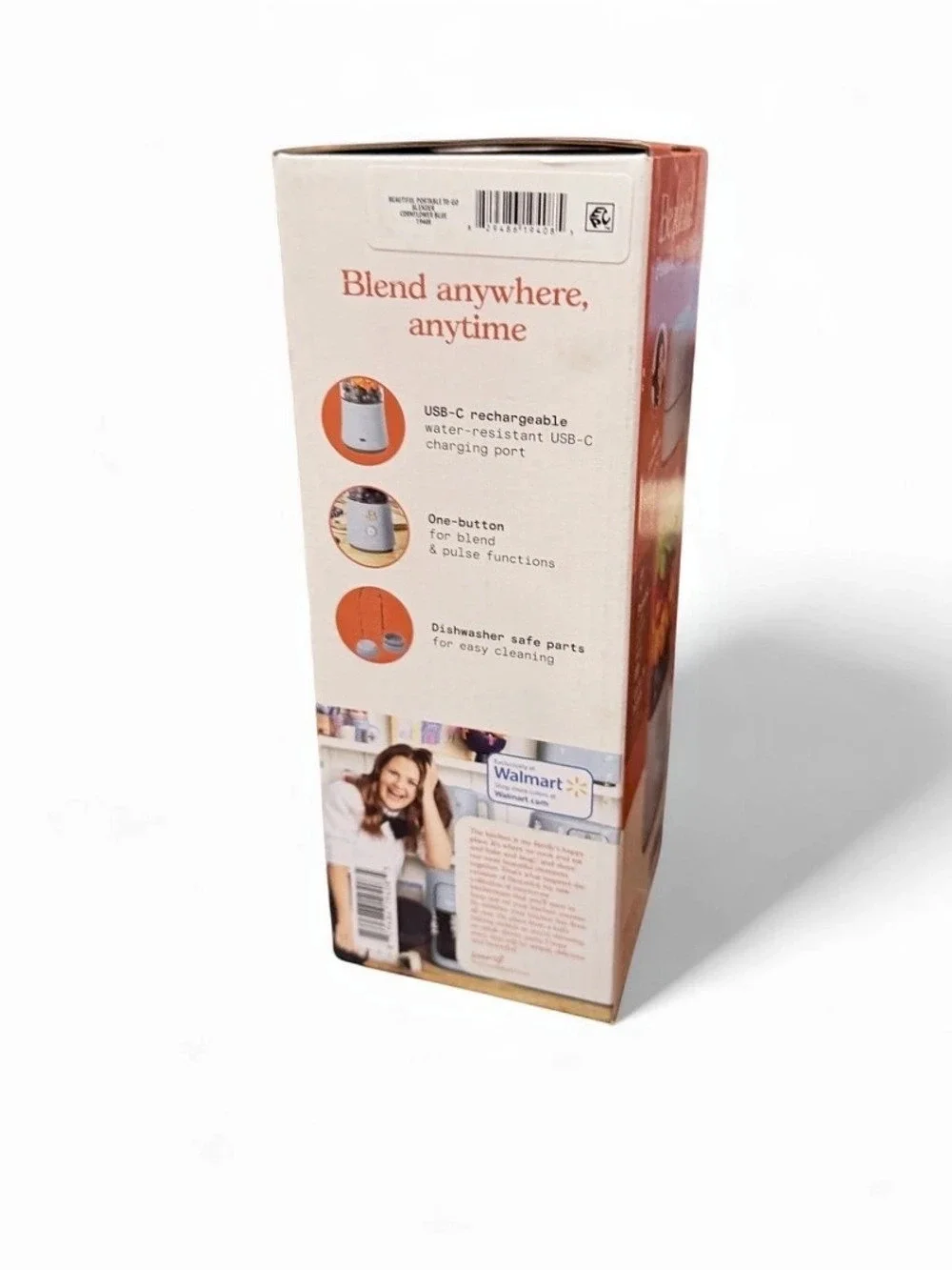 Beautiful Portable To-Go Blender blue & White NWT